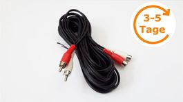 Audiokabel Cinch 2x Stecker/Kupplung 5 m