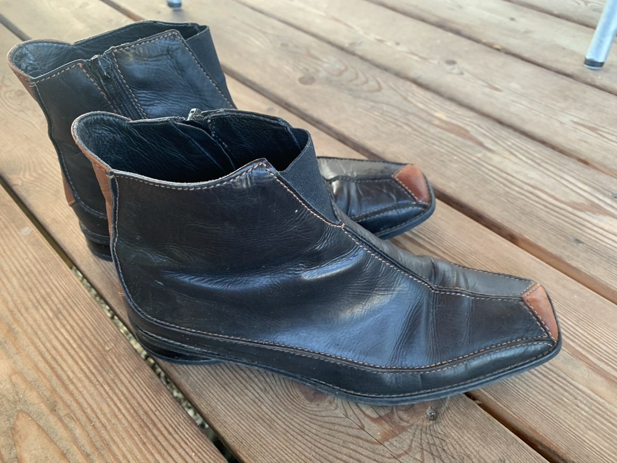 Scarpe da donna: Schwarze Leder Stiefeletten,Grösse 39 – Usato da Amriswil venduto da rah_hd2j