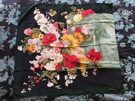 Foulard VALENTINO, soie, vintage fleurs