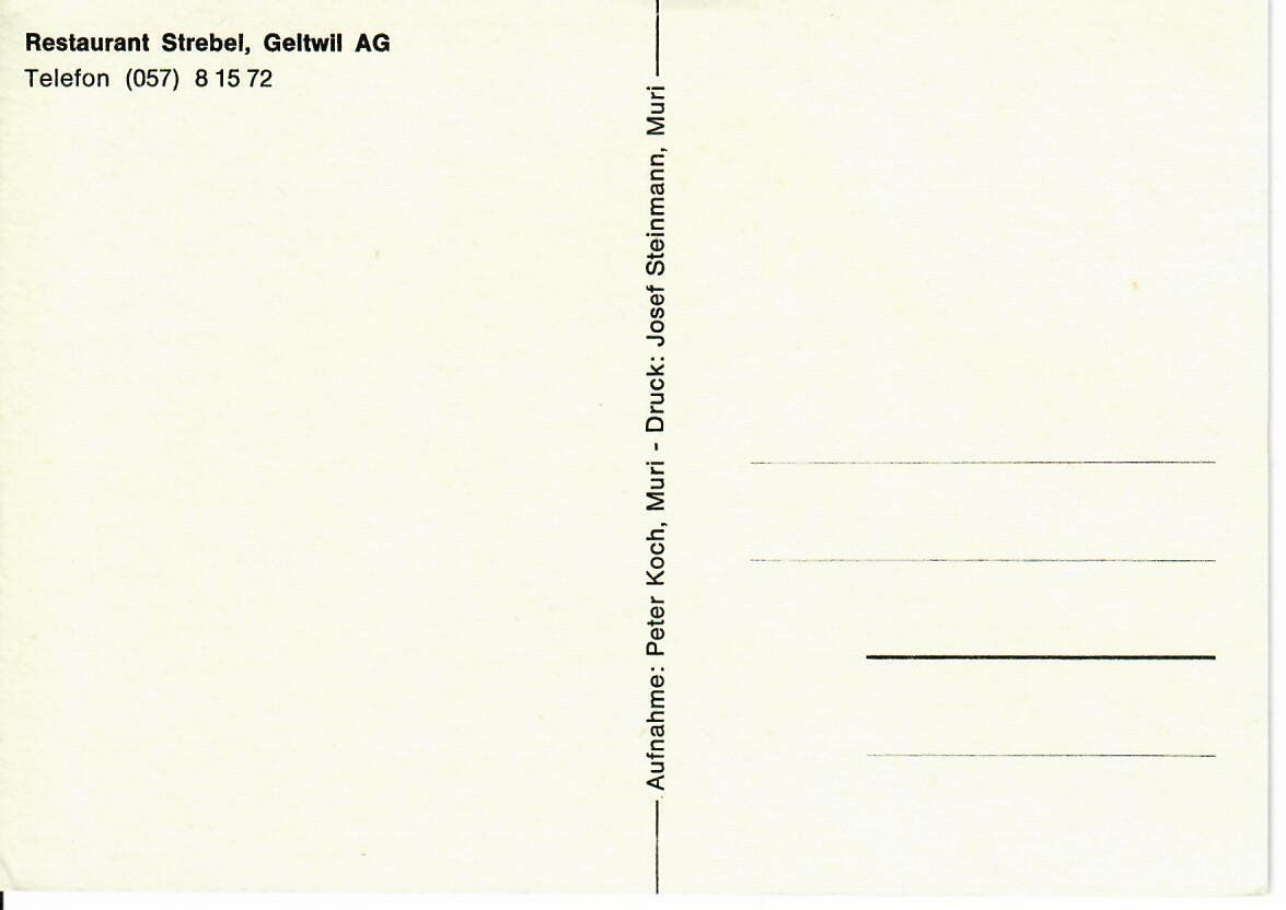 Cartoline postali: Restaurant Strebel, Geltwil AG – Usato da Hochdorf venduto da Ziegel-16 1