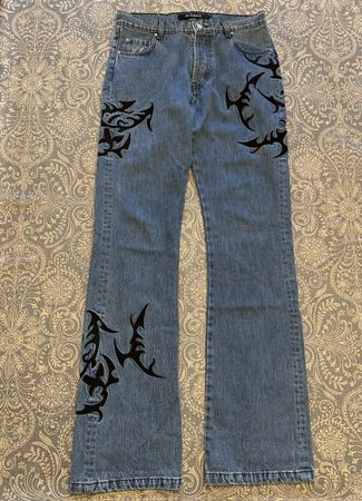 MISBHV Y2K Embroidered Tribal Jeans size 32