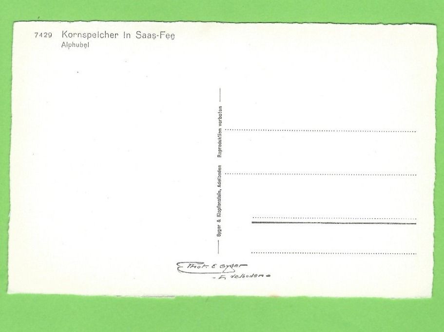 Cartoline postali: Kornspeicher in Saas Fee Alphubel – Nuovo (secondo la descrizione) da Zürich venduto da t24_de 1
