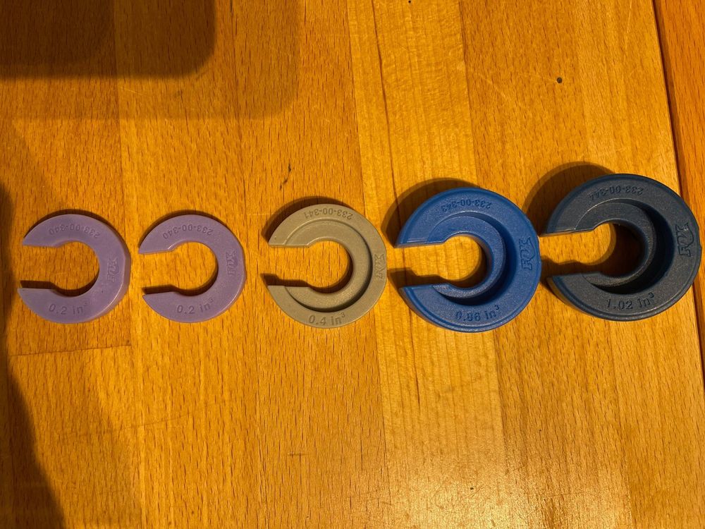 thumbnail image 2 of Volume Bottomless Token Spacer Kit For Fox RP2 & RP23 Rear Shocks | Blue Mountain Bike Tuning 2 of 4