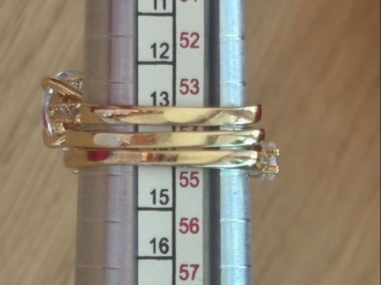 Anelli: Luxus Elegante Trio Gr:17/7 Ring   Farbe: Gold – Nuovo (secondo la descrizione) da Biel-Bienne venduto da Roserosse13 6