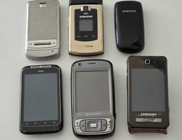 Konvolut 6 Mobiltelefone diverse Marken gebraucht