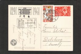 FDC Bundesfeierk.1941,SBK Nr. 72Rü9 plus Sonderstempel Rütl