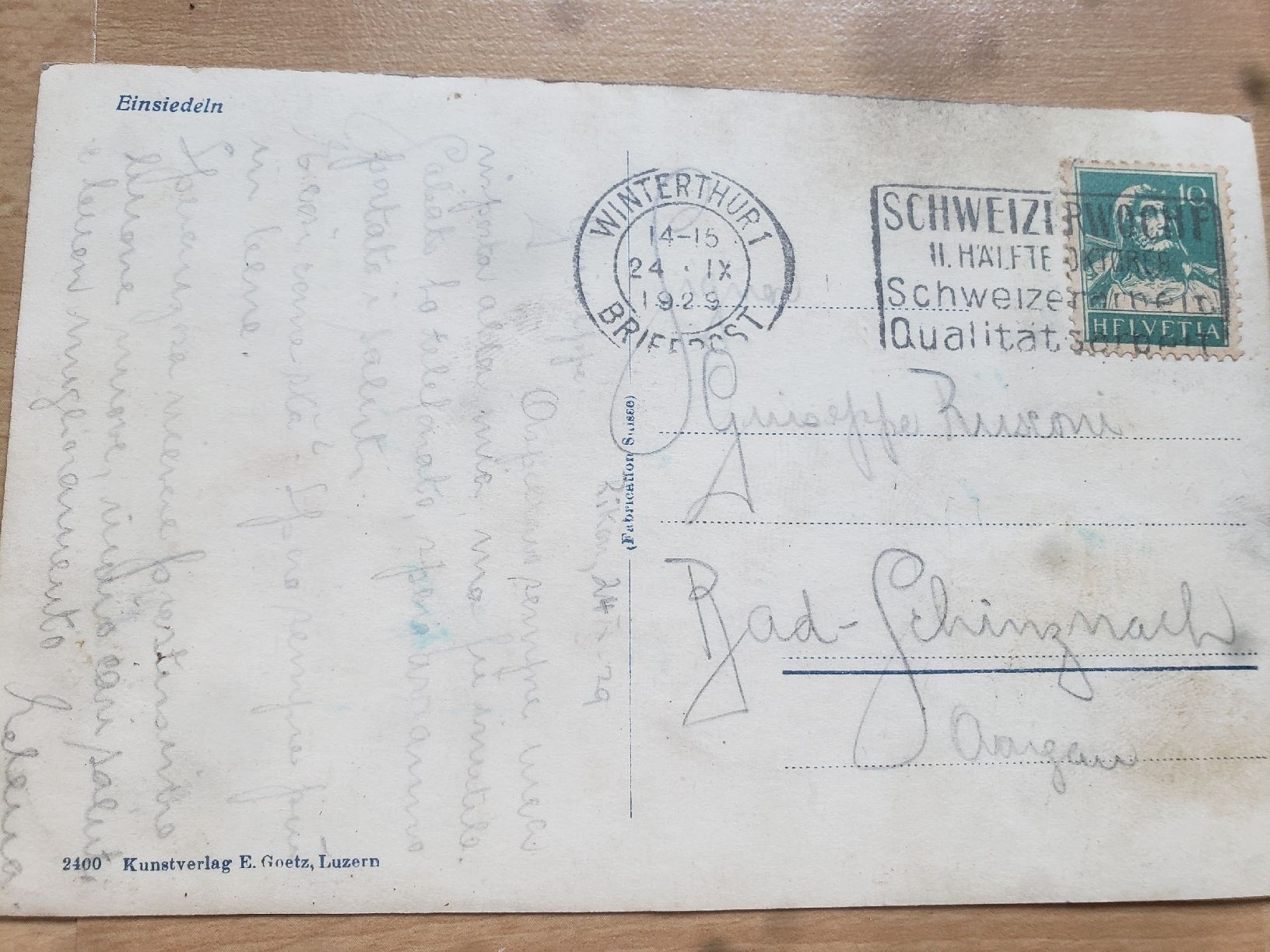 Cartoline postali: carte postale Einsiedeln – Usato da Confignon venduto da gab_xz5d 1