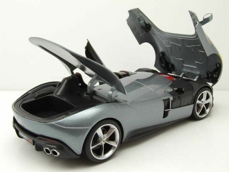Ferrari Modellini d'auto: FERRARI MONZA SP1 2018 GRAU 1:18 BBURAGO – Nuovo e nell'imballaggio originale da Suhr venduto da Moebelsiralfred 3