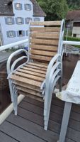 Gartenstühle Holz Metall stapelbar 4 Stück