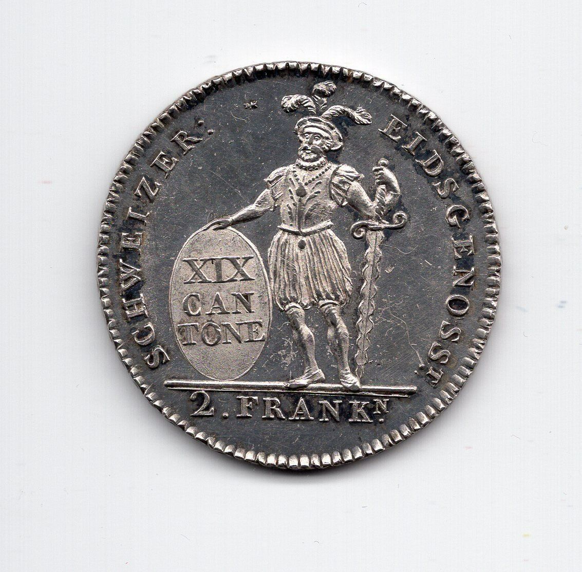 Tutti le monete: TOP FDC 2 Francs Appenzell 1812 – Usato da Meyrin venduto da menelaos77