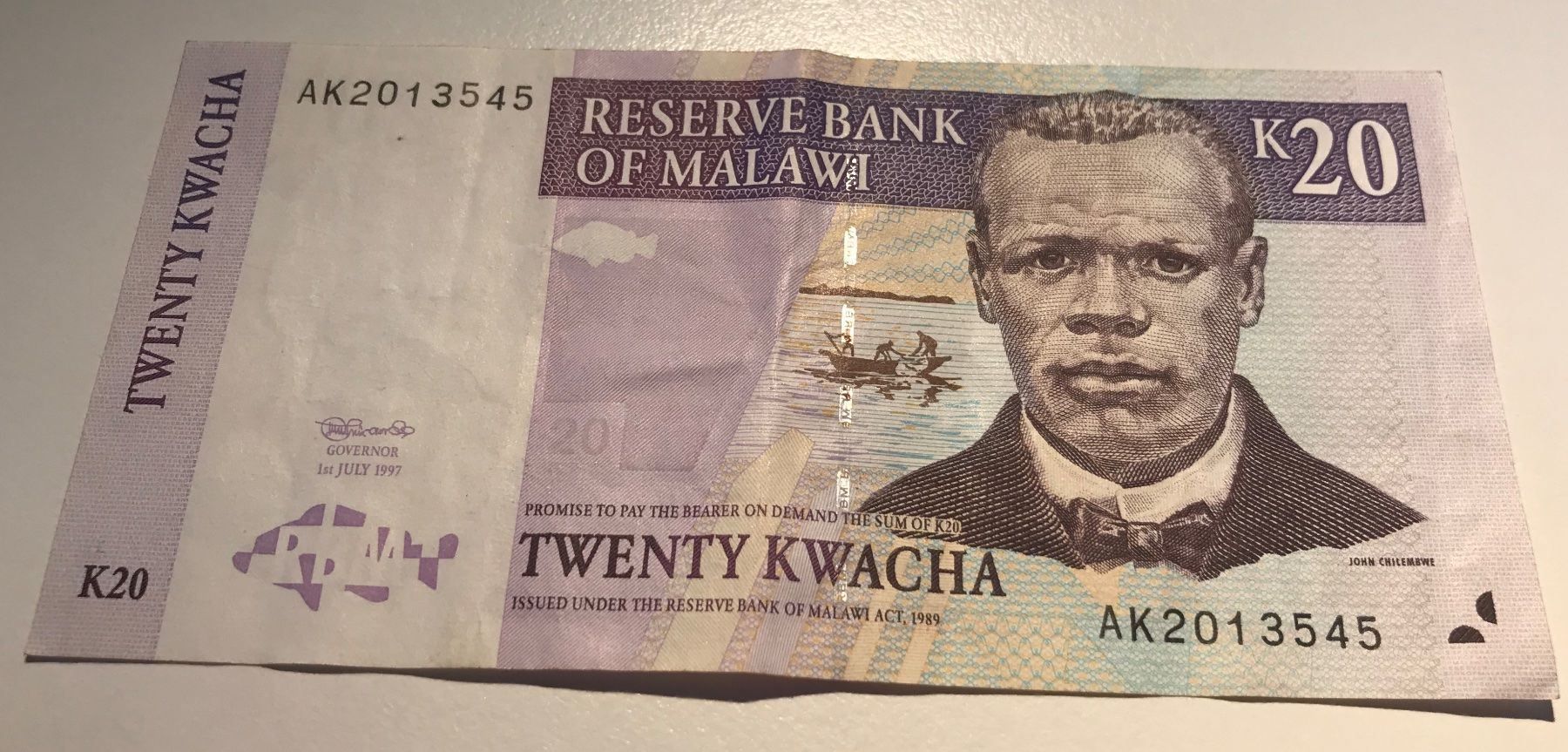 Banconote: Malawi 20 Kwacha 1997 – Usato da Algetshausen venduto da Carrhard