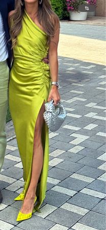 Michelle Mason Gown Seide Gr. 2 34/37 chartreuse