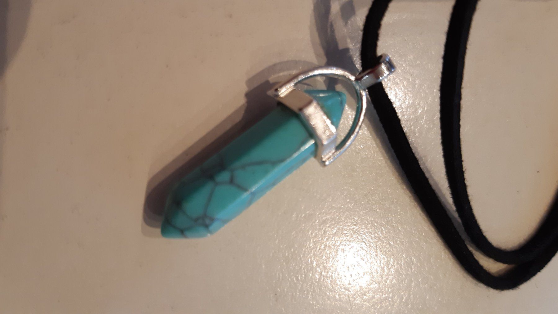 Ciondoli: 1 Hexagon blauer Türkis mit Kropf-Band – Nuovo e nell'imballaggio originale da Ibach venduto da rom_v8h9 5