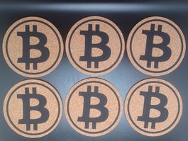 Untersetzer "Bitcoin / BTC" Kork 9cm