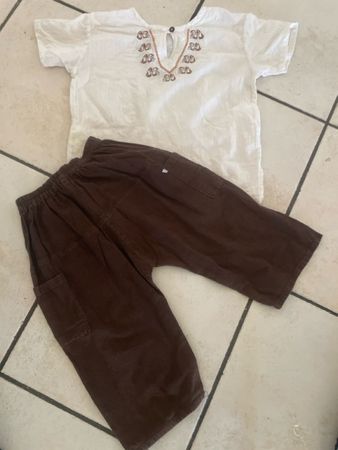Sommerset  Oberteil mit 🐘 und Hose Gr. 104 weiss braun