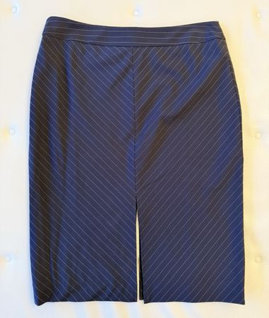KOOKAI jupe bleu marine rayée CH38 comme neuve!