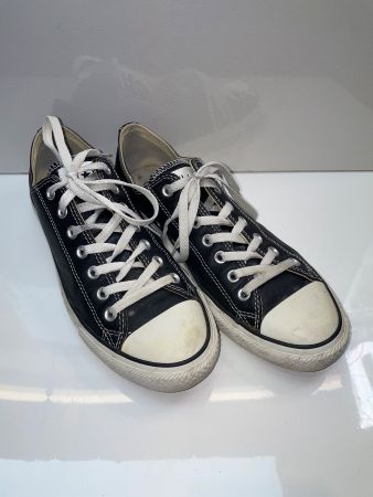 schwarze Leder Converse  'ALL STAR' in Grösse 43