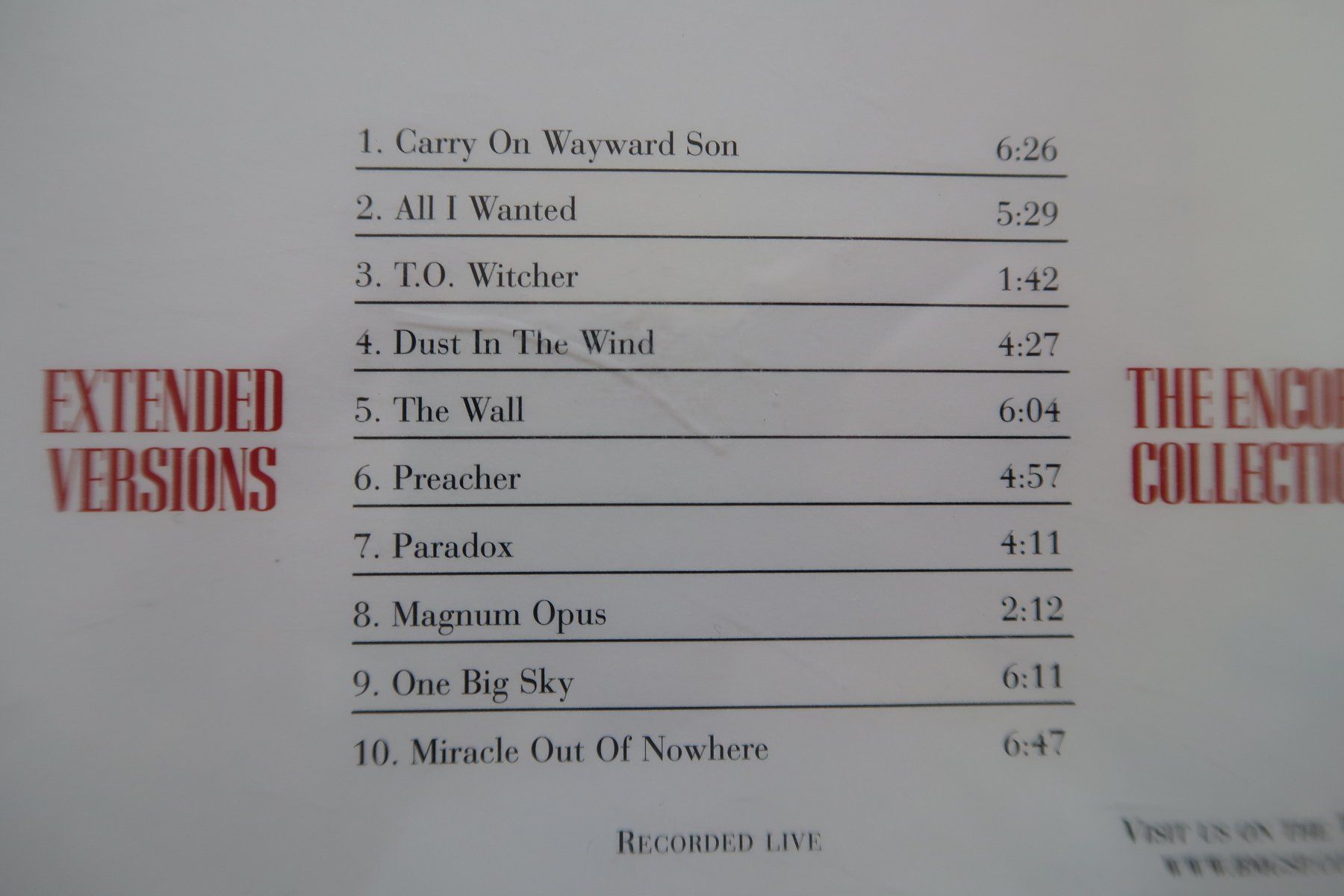 CD: KANSAS - EXTENDED VERSION - THE ENCORE COLLECTION LIVE - CD – Usato da Basel venduto da Patiscat 2