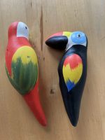 Pair of Ceramic Tropical Bird Wall Hangings from Costa Rica