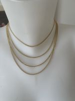 Joli Collier vintage Doré Multi-rangs 37 cm bon état 