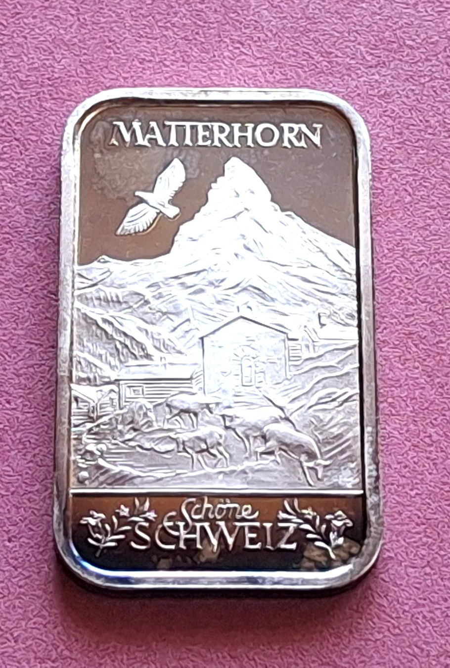 Edelmetalle: SCHÖNE SCHWEIZ - MATTERHORN - 1 OZ FEINSILBER – Gebraucht aus Boniswil von dpd4coins