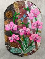 3D Wandbild Orchideen mit Libelle