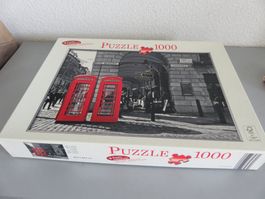Puzzle London mit Telefonzellen, 1000 Teile, komplett