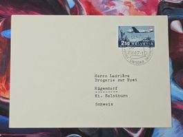 CL31 Enveloppe + Timbre Suisse 1947