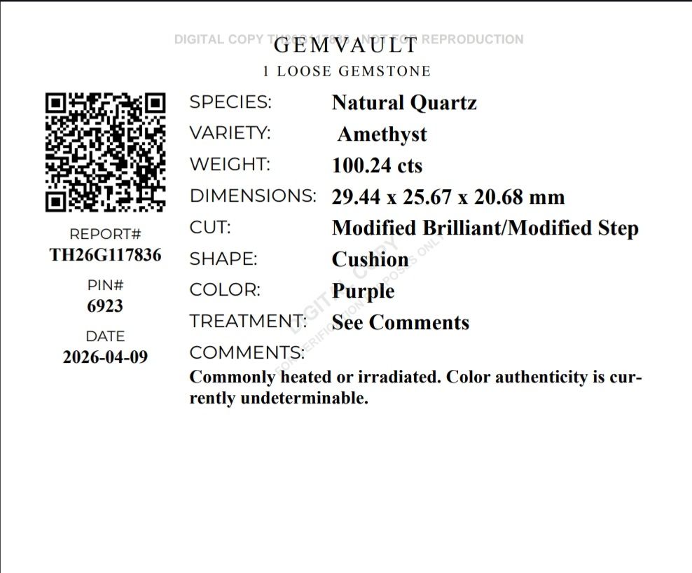 Pietre preziose: 100.24ct Amethyst – Nuovo (secondo la descrizione) da Hochfelden venduto da 1u1_x5w8 5