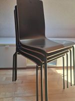 Stapelstühle schwarz braun 4 Stück mit Sitzkissen guter Z...