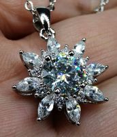 Collier argent avec diamant de moissanite de 1 ct certifié