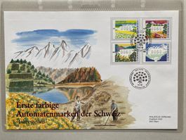 FDC Grossbrief Erste farbige Automatenmarken Schweiz 1996 ET