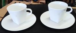 2 weisse Nespresso Kaffee Tassen