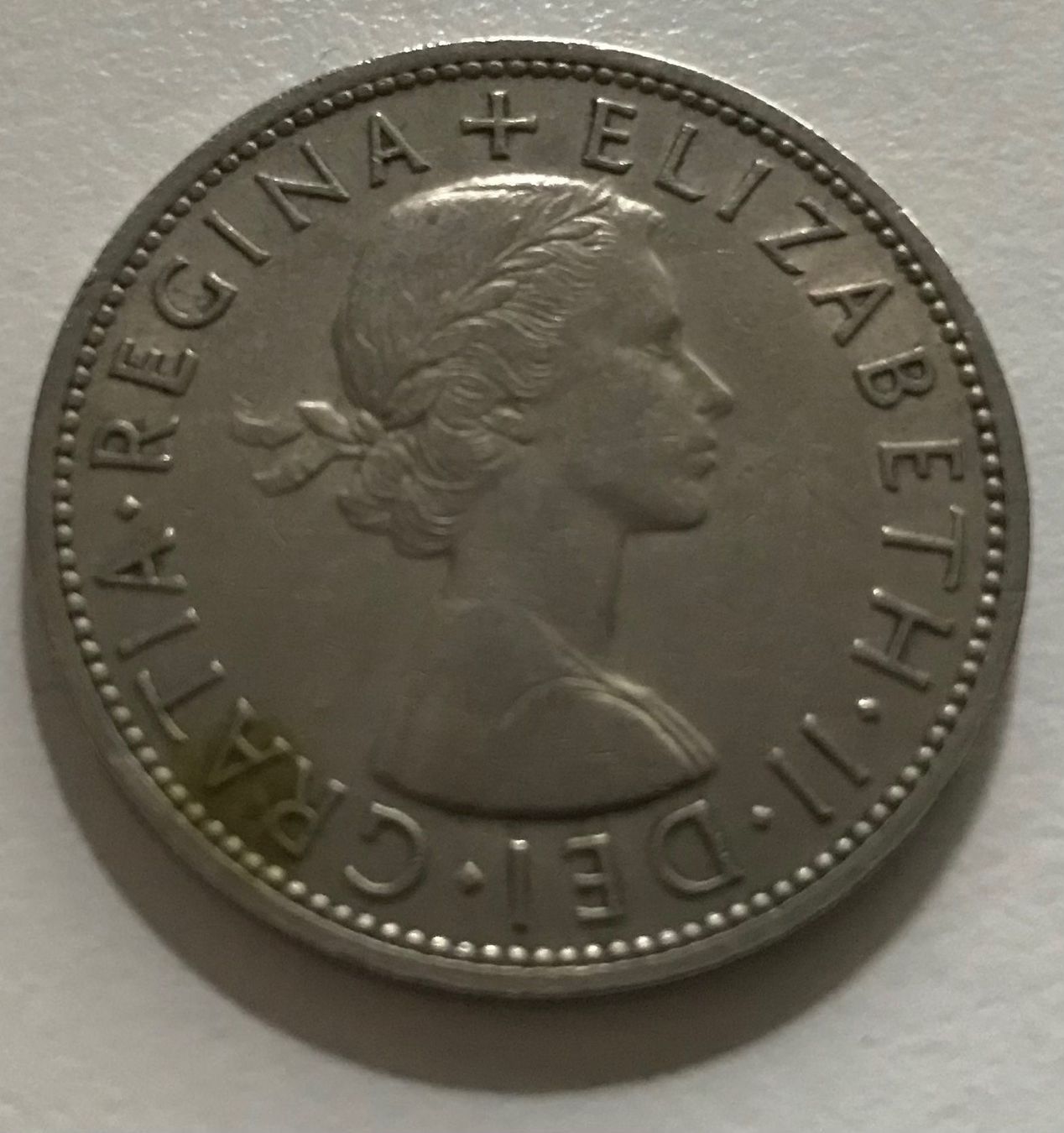 Alle Münzen: Grossbritannien 1/2 Crown 1960 – Gebraucht aus Algetshausen von Carrhard 1