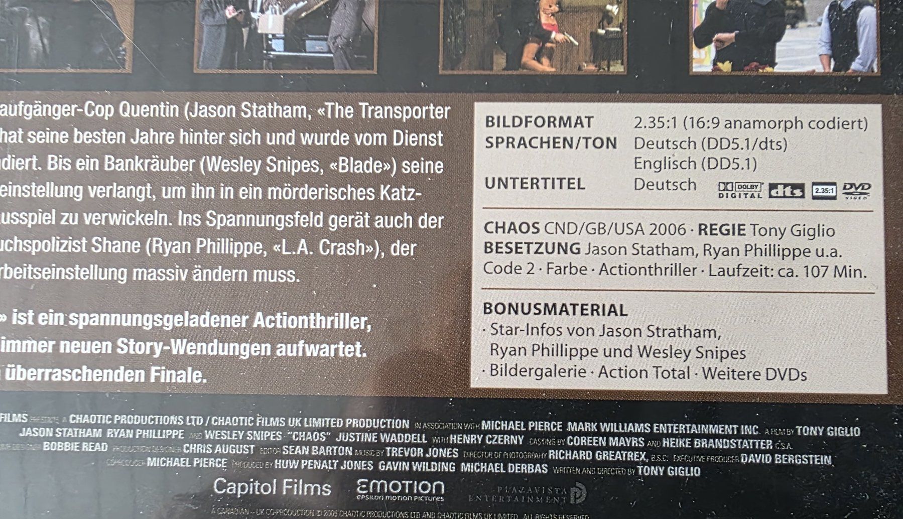 Tutti i DVDs: DVD / Chaos / Wesley Snipes – Usato da Oetwil am See venduto da fineli2 1