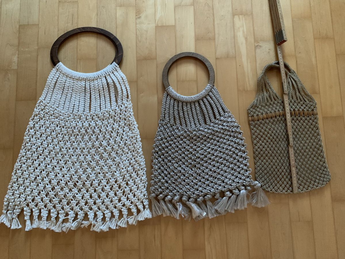 Borse da donna: 3 Vintage Macramé Taschen – Usato da Egg b. Zürich venduto da ohtannenbaum 1