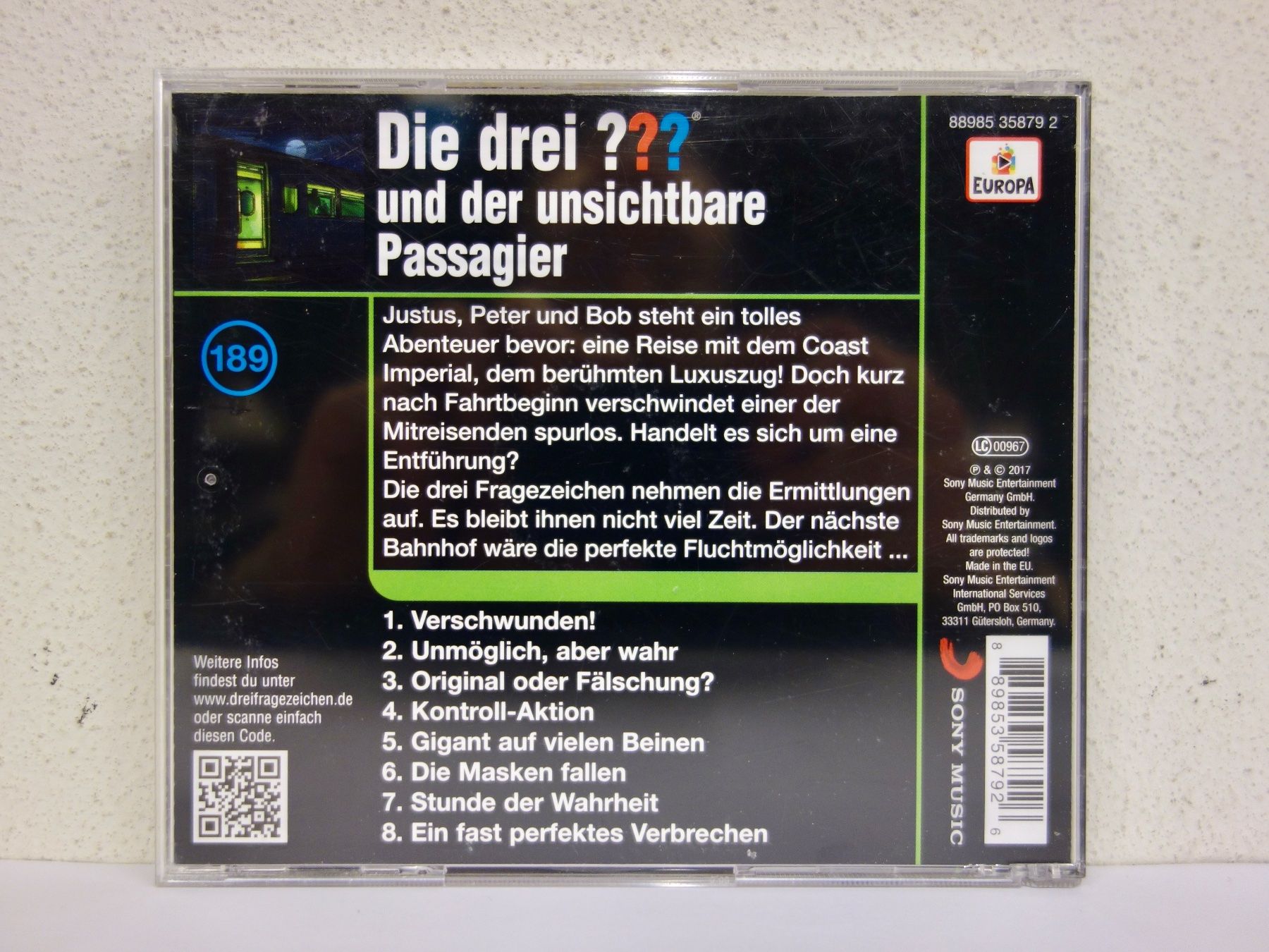 CDs: CD DIE DREI ??? FRAGEZEICHEN - DER UNSICHTBARE PASSAGIER 189 – Gebraucht aus Kerzers von wisaundso 1