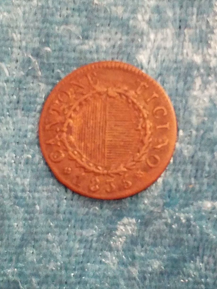 Tutti le monete: Moneta cantonale TICINO Denari 3    1835 – Usato da Gordola venduto da ale_5wbc 3