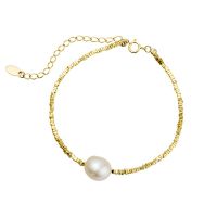 AURALYN Armband - Silber vergoldet & Süsswasserperle - NEU
