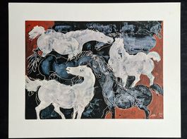 Hans Erni, Pferde 6 Stk. verschiedene Kunstdrucke 1909-2015,