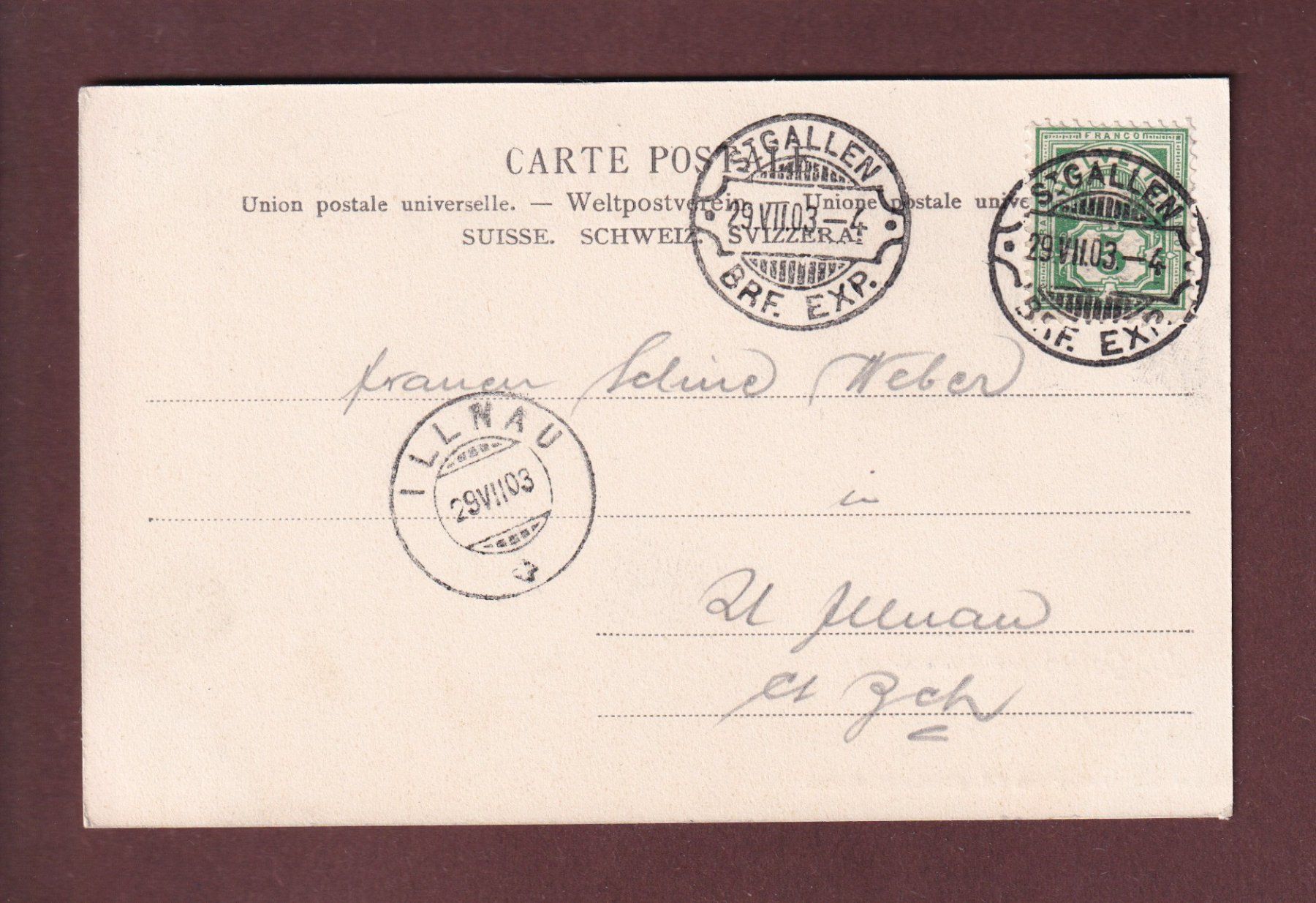 Cartoline postali: ST. GALLEN - Teil mit Güterbahnhof - 1903 – Usato da Pully venduto da nicecards 1