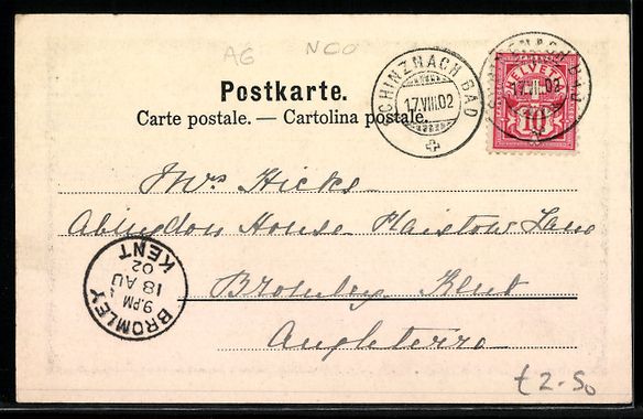 Cartoline postali: AK Baden, Landvogteischloss, 1902 – Usato da Berlin venduto da bartko-reher 1