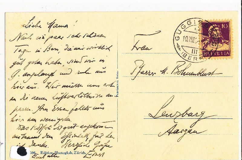 Cartoline postali: Guggisberg + 1934 – Usato da Emmenbrücke venduto da teestube 1