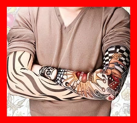 Tattoostrumpf Fake Tattoo Strümpfe Fasnachtskostüm Falsch