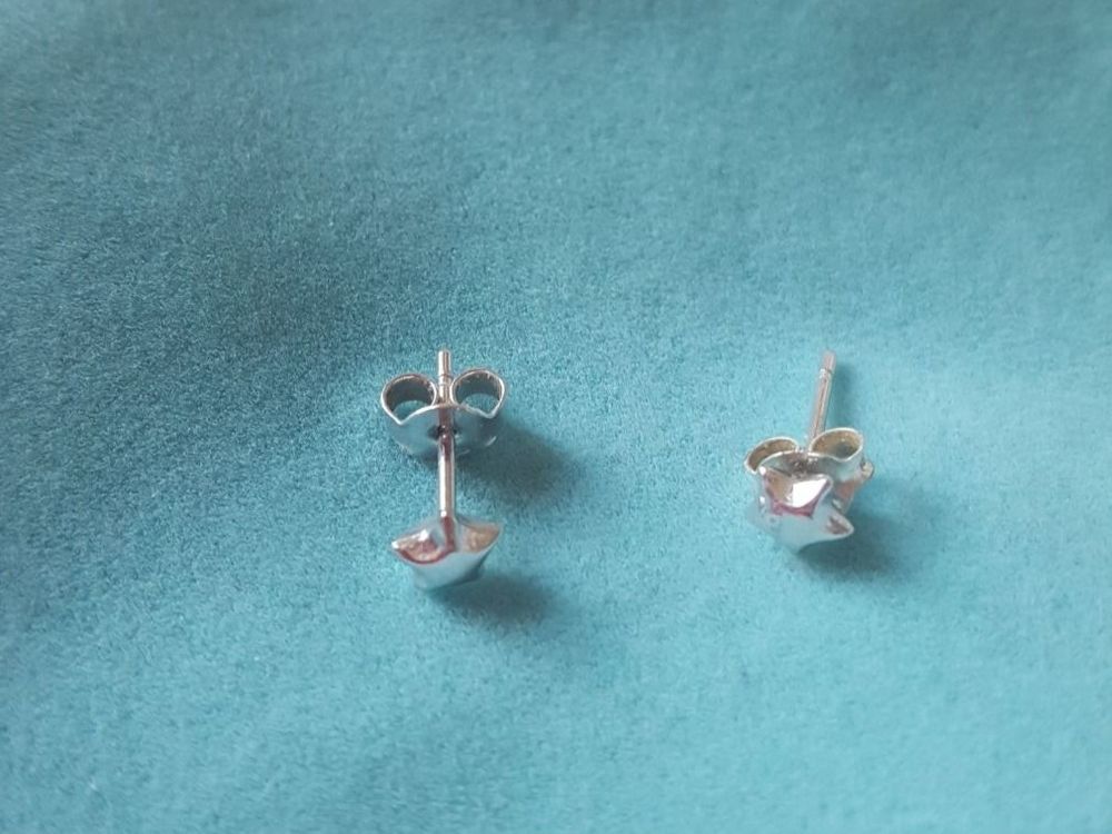 Kleine 4blättrige Blume Ohrstecker 925 Sterling Silber Ohrring