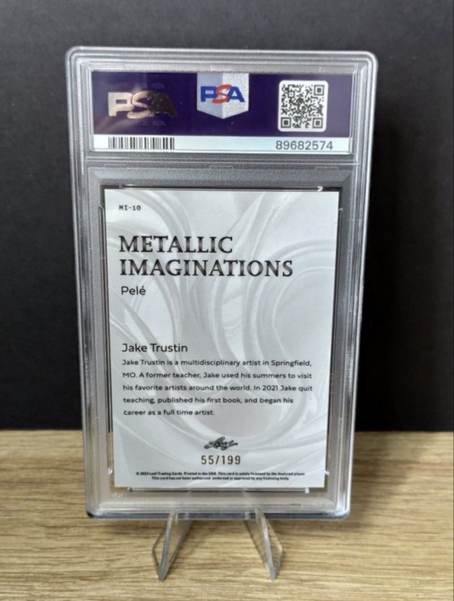 Sammelbilder & Trading cards: 2023 Leaf Pele Metallic Imaginations Red #/199 PSA 8 – Neu und originalverpackt aus Arisdorf von BSC85 1