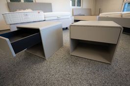 2 Nachttische in Grau/Beige mit Schublade und Ablagefach