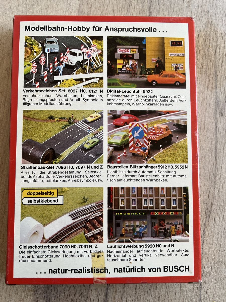 Busch Modellini di ferrovie: BUSCH Modellbau Set 8123 N Werbeplakat-Set. – Nuovo (secondo la descrizione) da Zeiningen venduto da nic_2rmd 1