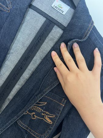 Jeans Jacke Lacoste Damen dunkelblau Grösse M guter Zustand