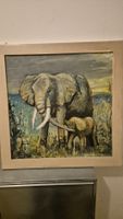 Elefanten Bild von Hugo Brè (1914-1994). Signiert